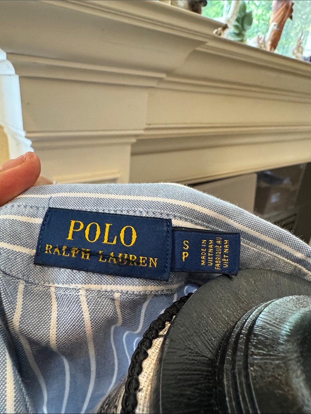 Ralph Lauren Light Blue & White Striped Button-Front Shirt Dress with Red Pony - Picture 3 of 5